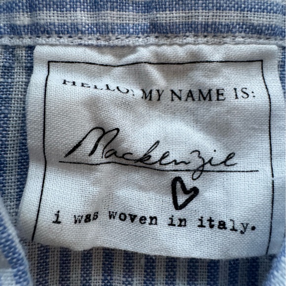 NWOT Frank & Eileen Linen Mackenzie Top o/s blue stripe - Picture 7 of 10